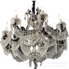 Lámpara de araña de cristal de estilo europeo negro, lámpara de sala de estar, lámpara de dormitorio de restaurante de clase alta, lámpara de cristal de hierro retro francés para boda
