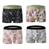 Cueca boxer de seda de leite para crianças de comércio exterior para meninos, estampa de desenho animado, roupa íntima respirável de quatro cantos para crianças mais velhas, roupa íntima de verão