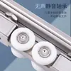 Ruedas Colgantes para Puertas de Madera Transfronterizas, Puertas Correderas, Ruedas Colgantes de Acero Inoxidable, Ruedas Colgantes Silenciosas y Resistentes para Puertas Correderas con Rodamientos de Acero Inoxidable
