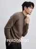 ¡Urbano Minimalista! 26 Hilos Doble Hilo Elástico Tejido Fino Ropa de Trabajo para Hombre Cálido Otoño e Invierno Prenda Base de Punto Cuello Medio