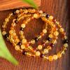Pulsera de Cera de Abeja Ámbar Natural de Alta Calidad Guofeng Vintage de 6 mm