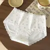 Bragas de Algodón Transpirables de Cintura Media Sin Costuras con Estampado Floral Fresco y Entrepierna Antibacteriana de Seda para Niñas