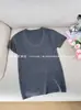Ropa Zhengqite/25 Primavera Elegante Versátil Casual Seda Lana Cuello Redondo Manga Corta Camiseta Base de Punto