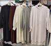 Vestido Tricotado com Capuz de Comprimento Médio para Mulheres, Novo Estilo Outono e Inverno 2026, Estilo Preguiçoso, Vestido Suéter Grosso Solto, Camada Base