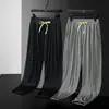 Pantalones Largos de Seda Helada para Hombre Verano Alta Gama Elásticos Casuales Pantalones Jogger Deportivos para Hombre Sueltos Versátiles Modernos