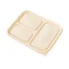 Molde para Caja de Almuerzo Desechable Biodegradable de Almidón de Maíz Meidi, Cuatro Compartimentos, Cinco Compartimentos, Caja para Comida Rápida, Caja de Embalaje Espesa para Llevar