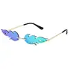 2021 nuevas gafas de sol de llama transfronterizas gafas de sol de moda personalizadas gafas sin montura de metal gafas de fiesta venta al por mayor de fábrica