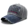 Gorra de Béisbol Lavada Estilo Coreano con Letras para Primavera y Otoño para Hombres y Mujeres, Gorra de Mezclilla a la Moda Desgastada Transfronteriza