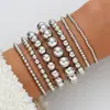 Conjunto de Pulseiras de Contas Redondas Grandes e Pequenas Douradas CCB Estilo de Empilhamento de Joias Disponível Exclusivamente na Amazon na Europa e nos Estados Unidos