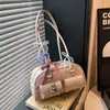 Nova Bolsa de Ombro com Zíper Estilo Coreano da Moda Cor Clara Bolsa de Braço para Mulheres, Adequada para o Trabalho e Uso Diário no Outono e Inverno 2025