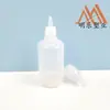 Frasco Plástico LDPE de 30ml Sem Anel, Frasco Conta-Gotas com Tampa de Encaixe de 13 Dentes, Frasco para Cola de Peruca, Frasco para Solução Nutritiva de Fertilizante para Flores