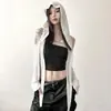 Exportación Directa de Fábrica Camiseta de Manga Larga Estilo Europeo y Americano Blusa con Capucha y Cortes para Mujer Ropa Protectora Solar Chaqueta Delgada Taobao