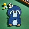 Parche de Tela Bordado Autoadhesivo de Pingüino de Dibujos Animados Zeno Parche para Ropa Parche Decoración de Bolso Parche de Tela Bordado por Computadora