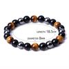 Pulseira Masculina de Pedra Natural Europeia e Americana Transfronteiriça Pedra Olho de Tigre 8mm Contas Contas Pedra Biliar Preta Minério de Ferro