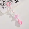 Lindo moño luminoso con cuentas cadena para teléfono móvil llavero pequeño accesorio para bolsa de concha llavero de coche pequeño colgante