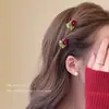 Presilha de Cabelo com Franja Novo Estilo 2026 para Mulheres, Mini Presilha de Garra Flor de Veludo, Pequeno Acessório de Presilha de Cabelo Fofo de Princesa