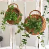 Cestas de Flores de Ratán Personalizadas para Colgar en la Pared, Macetas Colgantes de Mimbre para Balcón, Macetas Tejidas para Jardín, Macetas Impermeables