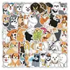 50 Pegatinas de Gato y Perro Lindos de Dibujos Animados Decoración de Graffiti Planificador DIY Pegatinas Impermeables Creativas