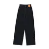 Jeans preto de cintura alta perna reta feminino outono e inverno novo plus size gordinhas corpo pera solto emagrecimento perna larga calça longa
