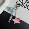 Llavero colgante para bolso de diseño creativo estilo coreano ins personalizado nuevo con forma de corazón, rayas, estrella, cadena de perlas