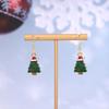 Pendientes de Santa Claus con Goteo de Aceite de Dibujos Animados Europeos y Americanos Serie Navideña Personalizada Transfronteriza Pendientes de Reno Hombre de Jengibre