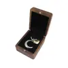 Caja de Joyería Personalizada de Nogal Negro con Tapa abatible y Ventana Almacenamiento Colgante de Collar Pulsera Empaque de Regalo Caja de Exhibición