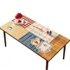 Jogo Americano Retro Estilo Americano, À Prova d'Água, Resistente a Óleo, Não Lavável, Luxo Leve, Sensação de Alta Qualidade, Toalha de Mesa de Centro, Protetor de Mesa Resistente ao Calor