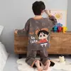 Pijama infantil, algodón puro, conjunto fino de manga larga, nuevo modelo 2026, para niños, estilo caricatura, para niños grandes, ropa de aire acondicionado, se puede usar afuera