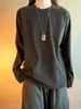 Camiseta de Manga Larga a Rayas Suaves Estilo Americano para Hombre, Sudadera de Otoño Cleanfit con Cuello Redondo, Top Base Holgado