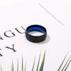 Anillo Europeo y Americano Nuevo de Acero de Titanio Bicolor Cepillado Esmerilado Acero Inoxidable Negro Habitación Joyería Punk para Hombre