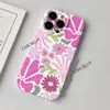 Capas de celular florais rosa retrô mais vendidas para a temporada de volta às aulas, disponíveis em todos os modelos da Apple, capa rígida de PC, em estoque