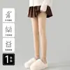 Artefacto de Pierna Desnuda de Nueve Puntos para Mujer en Otoño e Invierno, Forrado de Felpa y Engrosado, Medias de Color Nude Natural, Antideslizantes, Adecuadas para Usar Afuera como Leggings