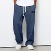 Calça Jogger Masculina Europeia e Americana Transfronteiriça Amazon Primavera e Outono Tendência Solta Caimento Reto Calça de Moletom Perna Larga Esportiva Casual Longa