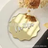 Número de Mesa Acrílico Dourado Espelhado Moderno em Forma de Onda Transfronteiriço para Casamentos e Festas, Placa de Mesa DIY Ondulada