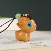 Palo de rosa Madera de oveja Pequeña Talla en madera Adorno creativo Colgante Llavero Zodiaco Oveja Cadena para teléfono móvil Colgante para bolso Accesorios
