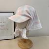 Estilo Japonés Estilo Coreano Moda Combinación Perfecta Cuadros Fresco Cintas Gorra Verano Mujer Protección Solar y Sombrilla Gorra Fotografía Combinación Perfecta