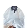 Camisa Polo de Manga Corta con Retazos Estilo Americano Falso Dos Piezas para Hombre 2026, Camiseta Casual Holgada de Moda de Verano para Hombre Nuevo Modelo