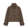 Fábrica de Ropa para Mujer Transfronteriza Venta al por Mayor Nueva Moda Otoño 2026 Chaqueta Top Versátil de Cuello Alto