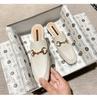 Sapatos Originais Mueller Mola Plana Verão/Primavera 2022 Novo Estilo Meio Chinelos Baotou Para Usar Fora Fivela de Cavalo Sem Salto Sapatos Preguiçosos