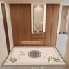 Nuevo felpudo de entrada estilo chino con estampado de cuero, engrosado, impermeable y resistente al aceite, fácil de limpiar, para cambiarse los zapatos en la entrada