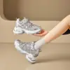 Zapatillas tipo "Dad Shoes" para Mujer con Aumento Oculto de 10 cm de Altura, Nuevo Modelo de Primavera, Punta Redonda, Suela Gruesa, Con Cordones, Tenis Casuales Versátiles de Moda