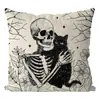 Nueva Funda de Cojín de Halloween Funda de Almohada Regalo para el Hogar Cojín de Sofá Coche Mesita de Noche Funda de Cojín de Lino
