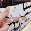 Brincos de pérola frescos Micro folha coreano elegante moda internet celebridade prata brincos 2022 nova moda orelha joias