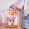 Bolsa Tote Transparente Engrosada, Bolsas de Plástico para Llevar Bebidas, Postres, Panadería, Bolsas para Cuatro Vasos, Bolsas para Té de Leche en Stock