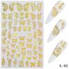 Pegatinas de uñas doradas con láser, pegatinas de uñas con degradado dorado, pegatinas de mariposas para uñas con láser, pegatinas adhesivas 3D de colores para uñas