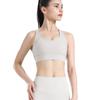 Sutiã Esportivo Feminino de Malha Respirável Tamanho Grande Canelado Peça Única Bojo Fino Fixo Corrida Yoga Fitness Colete Sutiã