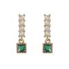 Pendientes de perla esmeralda para mujer exquisitos pequeños elegantes pendientes de lujo ligero para ir al trabajo diseño de lujo ligero pendientes que combinan con todo
