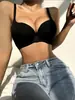 Sujetador push-up sin costuras estilo europeo y americano, talla grande, soporte suave, cobertura lateral del busto, anti-caída, sin varillas, lencería cómoda y transpirable para mujer