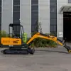 Excavadora de minicadena exportada al Reino Unido, Máquina para excavación y zanjeo en granjas y huertos, Mini máquina retroexcavadora para uso doméstico