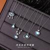 Yunxiaoshu Collar de Plata de Ley s925 con Piedra Lunar para Mujer Elegante Mori Nicho Diseño de Lujo Ligero Cadena para Clavícula de Verano